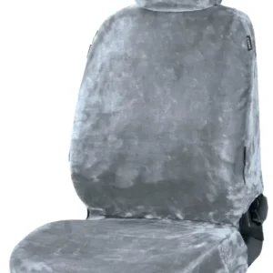 Bon Marché Housse de siège auto Teddy en fausse fourrure, protection de siège individuel, revêtement en fausse fourrure argent, 1 pièce