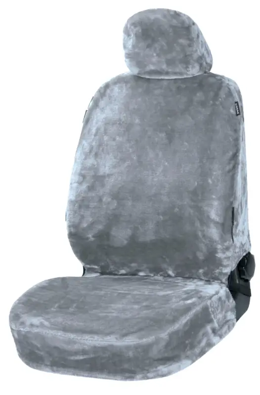Bon Marché Housse de siège auto Teddy en fausse fourrure, protection de siège individuel, revêtement en fausse fourrure argent, 1 pièce