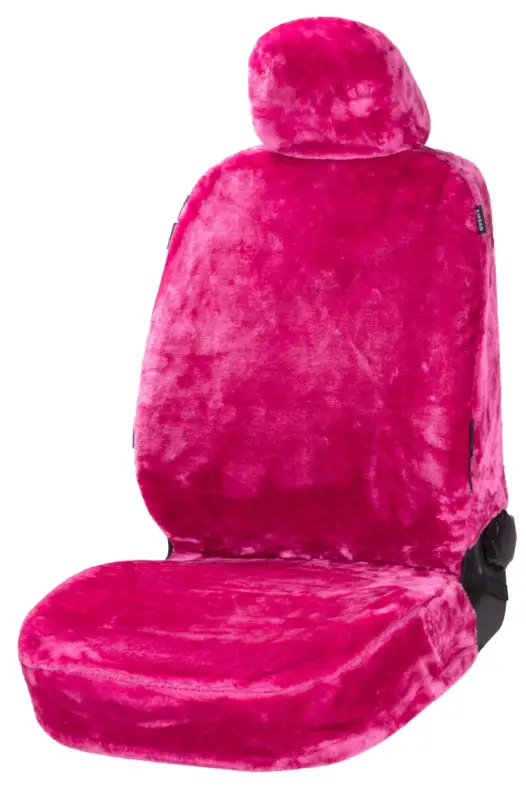 Acheter Direct Housse de siège auto Teddy en fausse fourrure, protection de siège individuel, revêtement en fausse fourrure rose, 1 pièce