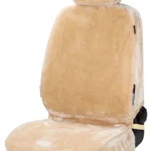 Prix Promo Housse de siège auto Teddy en fausse fourrure, protection de siège individuel, revêtement en fausse fourrure beige, 1 pièce