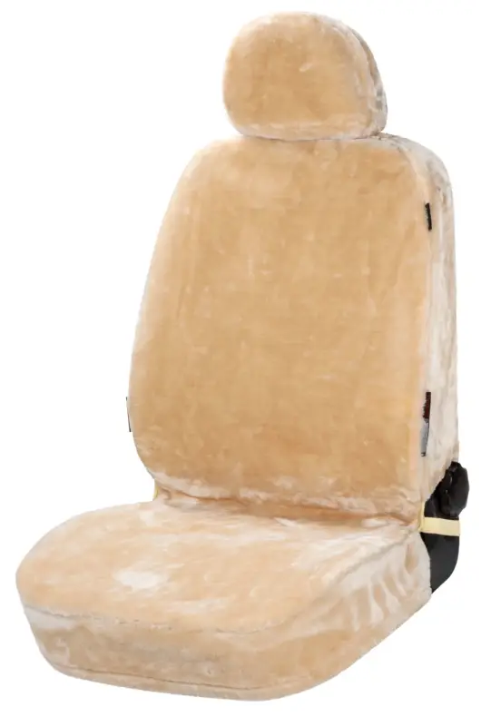 Prix Promo Housse de siège auto Teddy en fausse fourrure, protection de siège individuel, revêtement en fausse fourrure beige, 1 pièce
