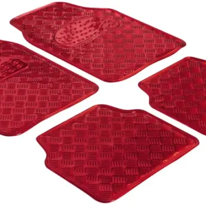 Tapis de voiture en caoutchouc Plaque de contrôle métallique look rouge maxi Nouveauté