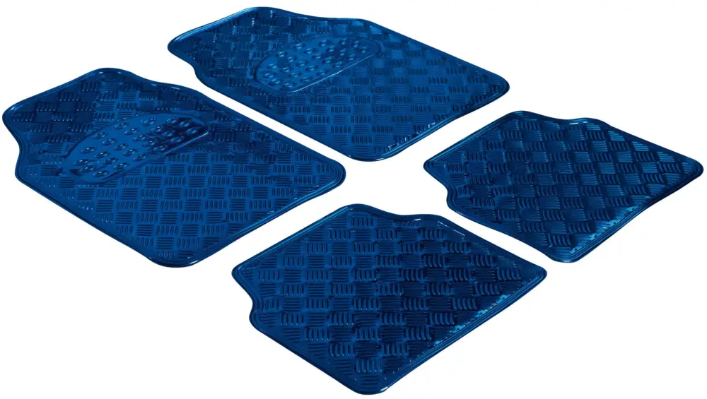 Tapis de voiture en caoutchouc Plaque de contrôle métallique look blue maxi Commander Maintenant