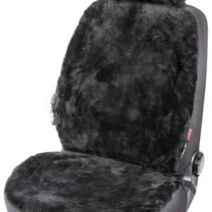 Authentique Housse de siège Iva en agneau noir avec système informatique ZIPP, 1 pièce