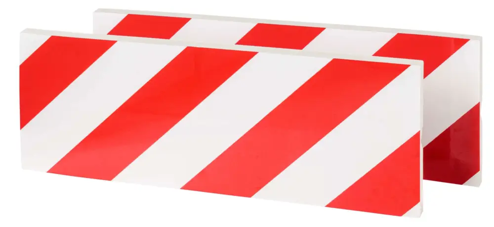 Jusqu’à Épuisement Des Stocks Protection murale de garage, 2 pièces protection de porte de voiture 40x15x1,5 cm rouge/blanc
