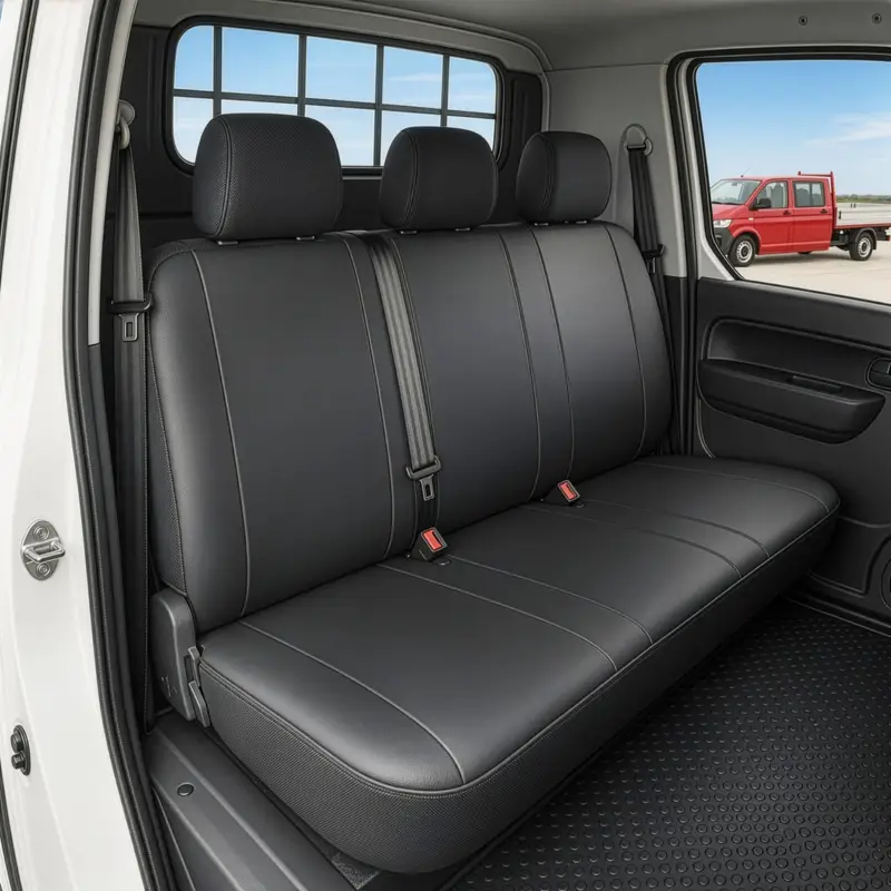 Top Vente Housse de siège Transporter en simili cuir pour VW T5, banquette 3 places pour véhicule à plateau