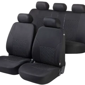 Nouveauté Housse de siège voiture DotSpot gris noir Premium Set