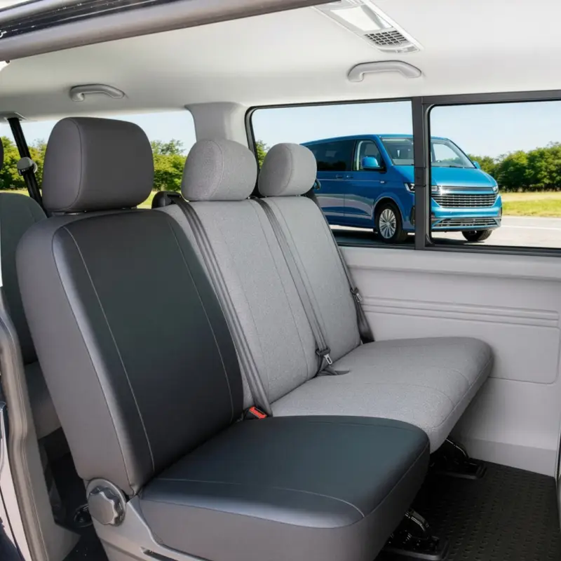 Housse de siège Transporter en simili cuir pour VW T6, siège arrière simple Expédition Rapide