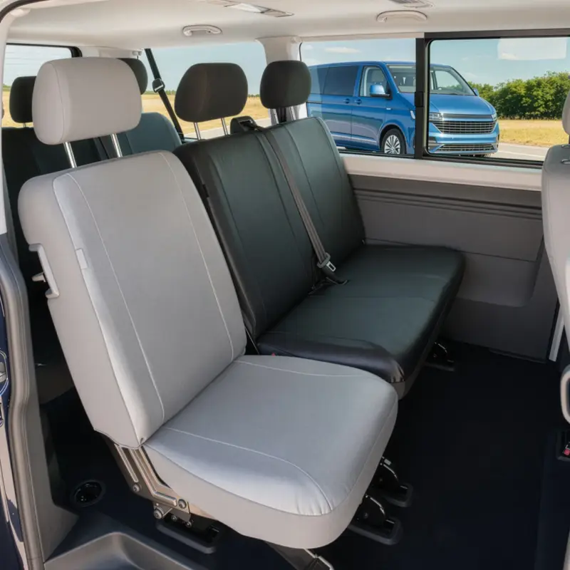 Produit De Marque Housse de siège Transporter en simili cuir pour VW T6, double banquette arrière