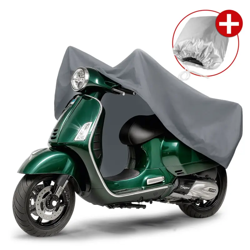 Premium Bâche de protection pour moto M, Bâche de protection pour moto en PVC robuste, Garage pour moto étanche - 215x95x120 cm gris Super Prix