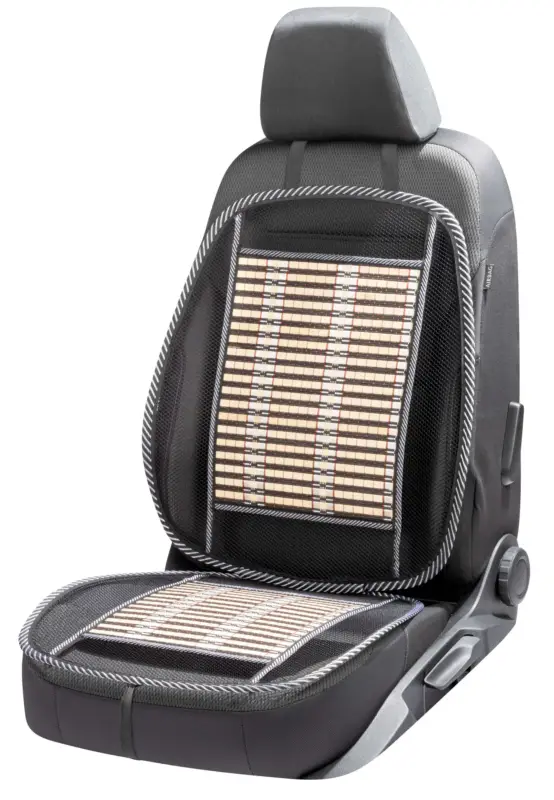 Housse de siège en bambou respirant en beige/noir, 1 pièce Meilleur Choix