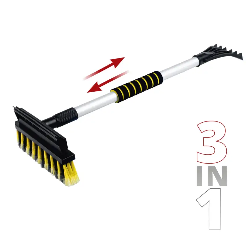 Brosse 3en1 avec grattoir à glace et lèvre en caoutchouc télescopique 60-90 cm Remise