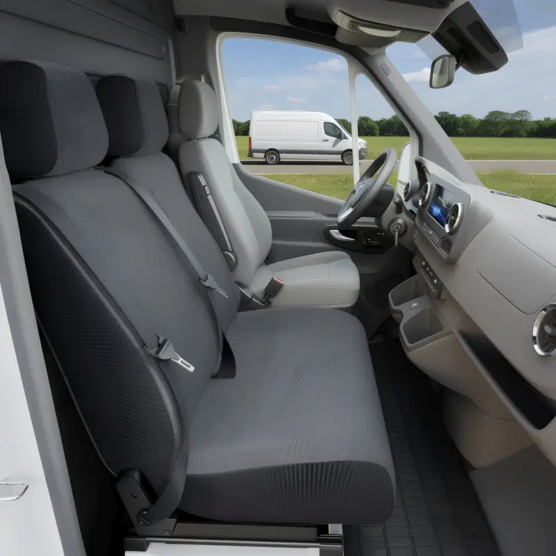 Housse de siège Transporter en tissu pour VW T5, double banquette avant pliable Nouvelle Collection